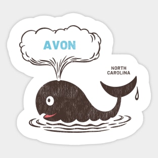 Avon, NC Summertime Vacationing Whale Spout Sticker